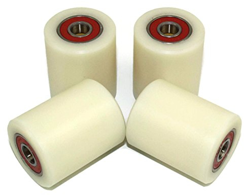 Lot de 4 roulettes avec roulement à billes - Nylon et polyamide - Roulettes pour transpalettes - Roues de chariot élévateur diamètre extérieur 40 mm, diamètre 50 mm, largeur 10 mm - Roulement 40-50-10