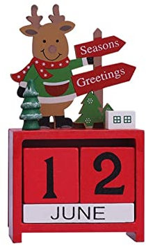 YUEMOL weihnachtskalender Weihnachtskalender aus Holz, Countdown-Kalender Weihnachtsschmuck (Color : B, Size : 14 * 7CM)