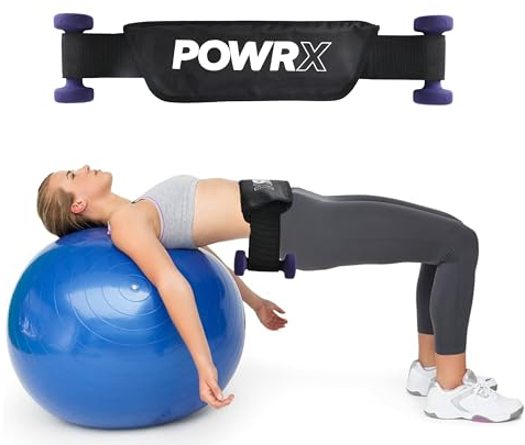 PowrX Verstellbarer Hip Thrust Gewichthebergürtel für Kurzhanteln - Bequemes und vielseitiges Fitnessstudio- für Männer und Frauen - Anfänger und Fortgeschrittene - Maximale Belastung 100 kg - Schwarz