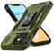 DEERLAMN Case for iPhone 11 with Slide Camera Cover+Screen Protector(2 Packs),Rotated Ring Kickstand Military Grade Shockproof Protective Cover-Olive Green