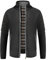 Pinkpum Strickjacke Herren Fleecejacke Sweatjacke Mit Reißverschluss Trachtenjacke, Gestrickt Cardigan Herren Wintermantel Schwarz M