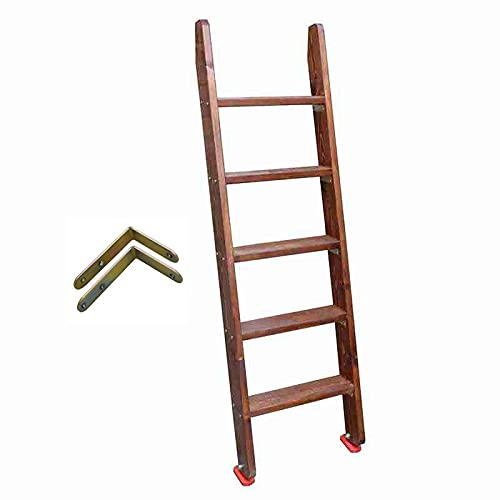 Bettleiter Braune Etagenbettleiter aus Holz, Hochbett-Loft-Medium-Sleeper-Hochleistungsbettleitern mit Haken, Keine Montage erforderlich. Bettleiter (Größe: hoch 150 cm/59 Zoll)