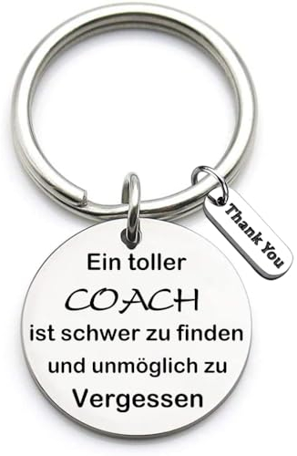 Edelstahl Schlüsselanhänger mit Gravur Ein Toller Coach ist schwer zu finden und unmöglich zu vergessen Schlüsselring Lehrer Coach Keychain Geschenk für Lehrertag