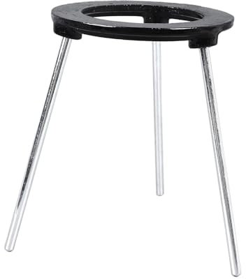 Rankomu Labor Stativ Bunsenbrenner Ständer aus Gusseisen mit 15cm Höhe | Stabiles Dreibein mit Asbestnetz-Kompatibilität für Chemische Experimente, Physikunterricht und Laboreinsatz