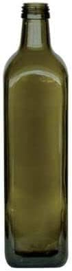 12 Bottiglie Per Olio E Liquore 1000 ml - Marasca Quadre Vuote In Vetro Scuro Uvag con Dosatore Olio Salvagoccia e Tappo Ermetico - Made In Italy - Uso professionale e domestico