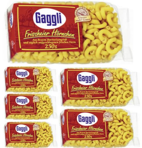 Gaggli Frischeier-Hörnchen Pasta Nudeln 250 gramm x 6 Stück