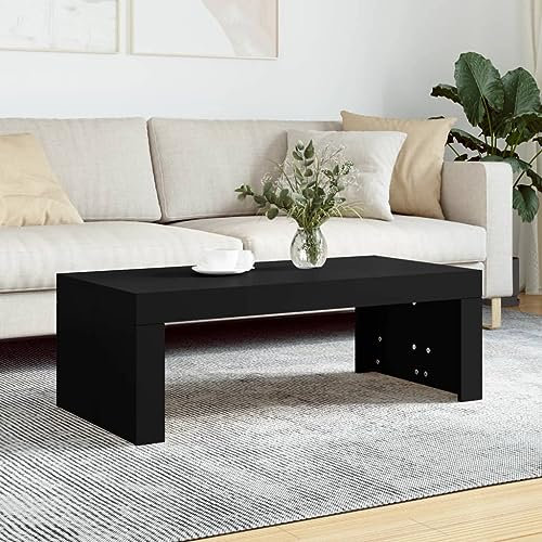 Lalfkkii Couchtisch Wohnzimmer Modern Kaffee Tisch 102 x 50 x 36 cm Couch Dinner Tisch Niedriger Couchtisch Wohnzimmer Modernes Design Minimalistisch Schwarz