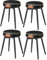 VASAGLE EKHO Kollektion - Esszimmerstühle, 4er Set, Küchenstühle, Kunstleder, Mid-Century-Modern-Stil, 48,2 cm hoch, einfacher Aufbau, Schlafzimmer, tintenschwarz LDC171S03