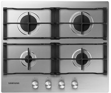 Samsung 4 Burner Gas Hob NA64D3010AS/U1 with Cast Iron Grates, Stainless Steel