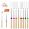 Lot de 8 fourchettes Marshmallow Brochette,Fourchette Barbecue Télescopique，Brochettes Télescopiques Acier Inoxydable,pour barbecue, feu de camp, pique-nique, cheminée