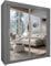 Style Heaven Modern Sliding Door Wardrobe for Bedroom,Matt Finish,2 Mirrored Sliding Doors wardrobes 6 Adjustable Shelves & 2 Hanging Rail,made of MDF Chipboard, aluminium Handles Chicago(180cm Grey)