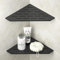 Bernkot Eckdusche Regal 304 Edelstahl-Pentagonal Heavy Duty-Sich hin- und Herbewegende Eckscheren-Schlitz-Design-vertieftes Badezimmer-Regal für Geflieste Wand 2-Pack, kein Bohren, Schwarz