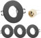 Doughelec 4er Einbaustrahler GU10 Rahmen IP65 Aluminium Schwarz, Badezimmer Einbaurahmen Spot Einbauspots Rund Flach 68mm Lochdurchmesser inkl GU10 Fassung für LED Wasserdicht Einbauleuchten, 230V