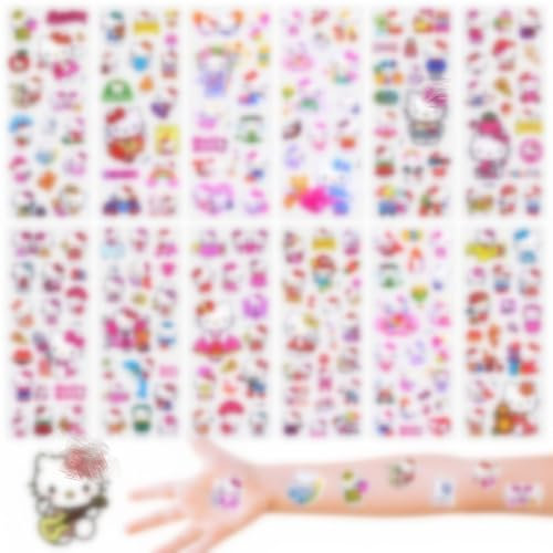 Cute Stickers, 12 Sheets 3D Cute Puffy Stickers for Children Kawaii Cartoon Animal Waterproof Vinyl for Girls Laptop Computer Guitar Phone Case Refrigerator Gifts DIY