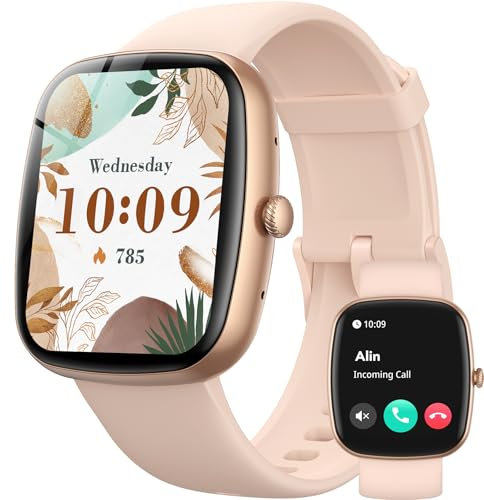 Parsonver Smart Watch for Women with Answer/Make Calls, Fitness Tracker for Android & iPhone, 1.83 Sports Watch with 100+ Sports, IP68 Waterproof, BMI, Heart Rate, Sleep & SpO2 Monitor, Rose Gold