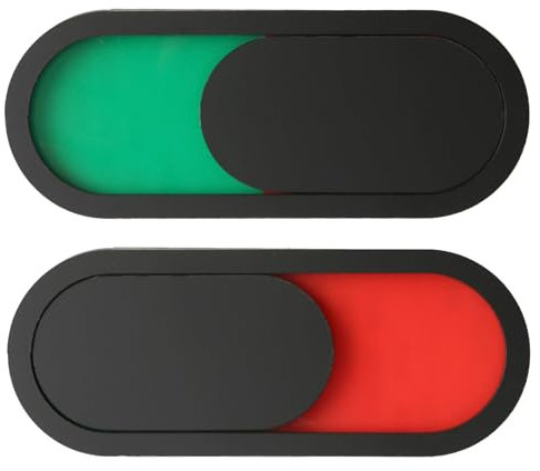 2PCS Privacy Slide Door Sign Do not Disturb Toilet Occupancy Sign, Red Green Slider Indicator Frosted Acrylic for Home Office Conference Hotles Hospital, Black