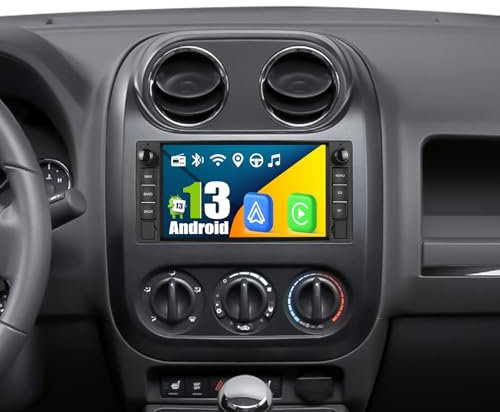 8 Core 4G+64G CAMECHO Android 13 Autoradio für Ram Jeep Wrangler JK Dodge Chrysler 300c Radio mit Navi Carplay Android Auto,Radio Doppel Din mit 7 Zoll Bildschirm,Bluetooth RDS/FM MirrorLink und USB