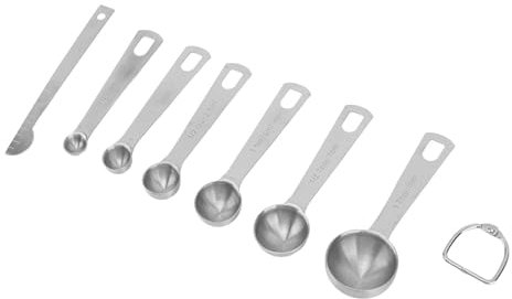 Glomora 7 Test Spoons, Stainless Steel Baking Spoons, high -Efficiency and Durability, The Dishwasher is Safe, Suitable for Most Kitchen Spice Tanks