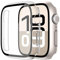 Misxi 2 Piezas Funda Protectora de PC con Protector Pantalla de Vidrio Templado para Apple Watch Series 10 46mm, Ultrafino Cubierta de Protección para iWatch, 1 Starlight + 1 Transparente