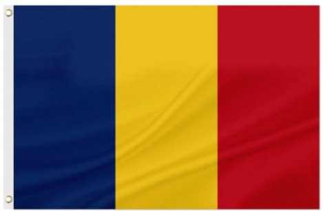 ASUNO Bandera de Rumania de poliéster de 3 x 5 pies, con 2 ojales de latón, color vivo de doble cara, resistente a la decoloración, para jardín, césped, patio