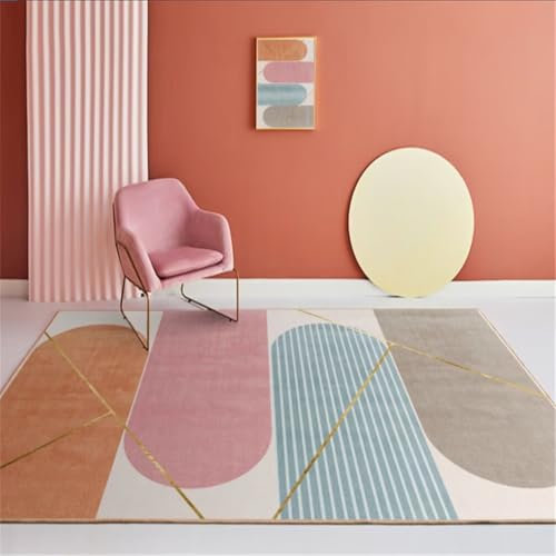 Kunsen 80X140CM Tappeti Cameretta Bimba Tappeto arancione e grigio lavabile. Tappeto Passatoia Rosa. Tappeto economico Tappeto Runner Cucina