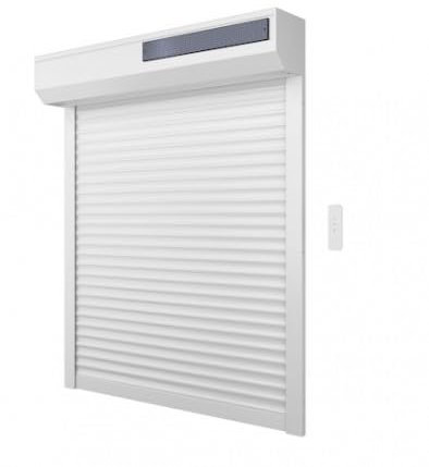 Volet roulant solaire radio-télécommandé H 160 cm x L 150 cm Alu Blanc
