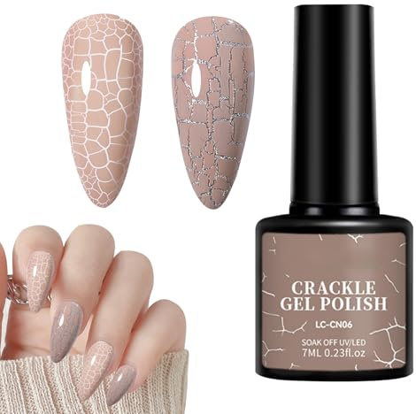 Hochpigmentierter Crackle-Nagellack | 7 Ml Schnelltrocknender Crackle-Effekt-Gellack, Langanhaltender, Lufttrocknender Nagellack Für Frauen – Ideal Als Geschenk Für Feiertage