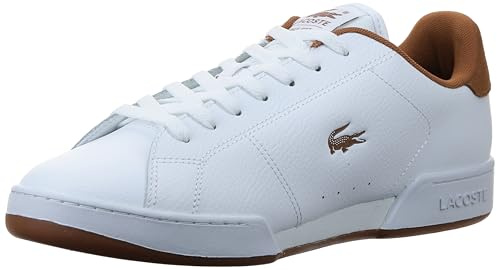 Lacoste Carnaby Cup Herren-Sneaker, Weiß/Braun, 43 EU