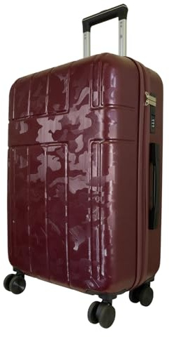 Monopol Reisekoffer und Kofferset 3tlg Hartschale Camo Trolley (rotbraun, Koffer - Größe M)