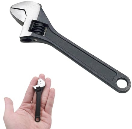 DCYQAIN 4 Inch Mini Adjustable Wrench 15mm Jaw Lightweight Pocket Spanner | Non-sparking safe design, non-slip ergonomic grip, tight space access, rust-resistant, ideal for DIY & bike repairs