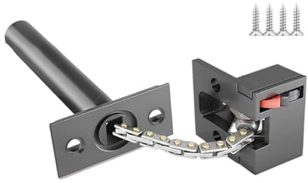 Cashmuch Concealed Zinc Alloy Chain Door Lock with Silent Operation, for for Impact Resistant Retractable Design for Enhanced Home Security, Silver