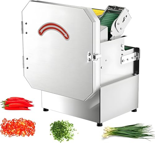 AiODiO 200W Commercial Vegetable Chopper, Electric Vegetable Cutter, 1.5-35 mm Thickness and Length are Adjustable,150kg/h,700 RPM, for Mincing Herbs and Vegetables 110V
