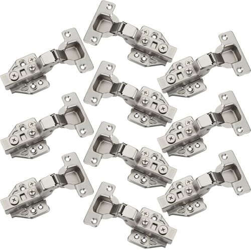 SOTECH 10 Stück SOFT-CLOSE Topfbänder 105° Innenanschlag T48 | mit Schnellmontage-KLIP Topfscharniere inkl. Montageplatten mit Exzenterverstellung Topfband mit 3D Verstellung