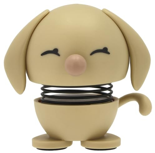 Hoptimist Retriever Dog Figure – Wobbly Desk Pet – Fun Office Gadget – Collectible Gift for Men and Women – Danish Design – ABS Plastic – 4.9 x 5 cm – X-Small – Beige