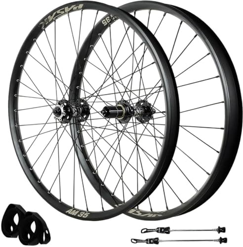 MTB Räder 26/27,5/29 Zoll | 35 mm Felge 32 Löcher | Scheibenbremsen | 135 mm Steckachsnabe | Kompatibel mit 7–12-fachen Kassettenschaltungen | Für Dirt Jump, Cross Country & All Mountain QR,26in