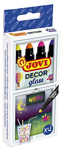 Jovi- Ceras Multicolores fosforescentes idealtes para Dibujar en critales, pizarras o Vasos, Unica (1904N)