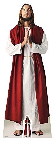 STAR CUTOUTS Lifesize cardboardcut with Free Cut Out of Christ Lebensgroßer Pappschnitt kostenlosem Mini-Ausschnitt von Jesus Christus, Pappe, Mehrfarbig, 187 x 67 x 187 cm