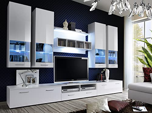 ASM TV-Schrank, Wandmontage, Dorade, L 100 cm, 5 Elemente, Weiß