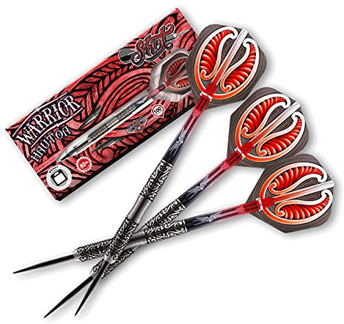 Shot! Darts Warrior Hautoa Dart-Set mit Stahlspitze, 80% Wolfram