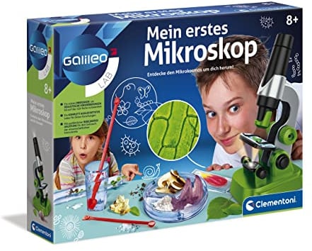 Clementoni Galileo Lab – Mein erstes Mikroskop, Spielzeug für Kinder ab 8 Jahren, spannendes Biologie-Labor für kleine Forscher, Mikrobiologie für Schulkinder von Clementoni 59120