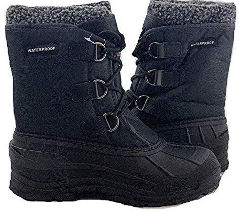 Labo Pro Men's Winter Snow Boots Shoes Waterproof Insulated Lace UP (D,M) BLACK107LB-10