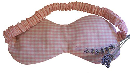 Art-Fabric Bio Schlafmaske Vichykaro Rose reine Baumwolle mit Duftwahl