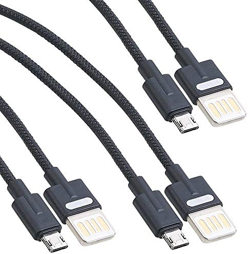 Callstel Mikro Kabel: 3er-Set Lade- & Datenkabel USB auf Micro-USB, zweiseitige Stecker, 1 m (Handy-Ladekabel Micro, Kabel beidseitig, Festplatten Adapter)