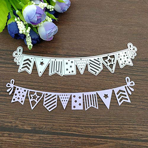SpirWoRchlan Stanzmaschine Stanzschablone,Scrapbooking Prägeschablonen Stanzformen Schablonen Für Scrapbooking Fotopapier Karten Handwerk Prägen DIY Geburtstagsgeschenk Flaggen Banner