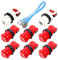 Fosiya 8X Arcade Botones pulsadores de 30 mm Happ Tipo estándar Botones cambian con 20cm de Cable Botones de Arcade Joystick Arcade1up Consola de Juegos (Rojo)