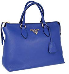 Prada Damen Blau Leder Schultertasche 1BA063
