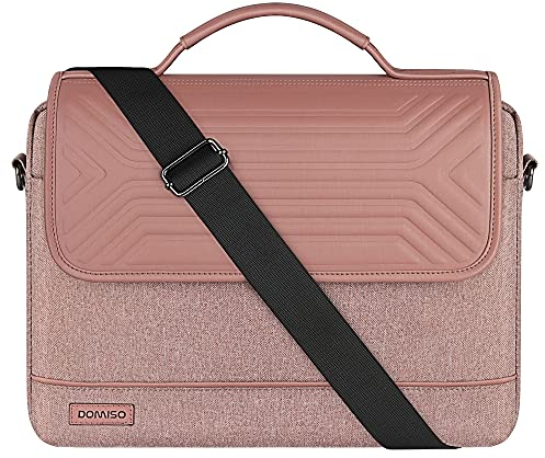 DOMISO 15-15,6 Zoll Wasserdicht Laptop Tasche Aktentasche Schultertasche Notebooktasche für 15.6 Lenovo IdeaPad ThinkPad/HP Pavilion 15 ENVY 15 / Dell XPS 15 / Apple/Asus, Rosa