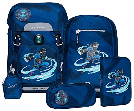 Beckmann Classic Ninja Master Blue Schulranzen Set 6tlg. Exklusiv Kollektion