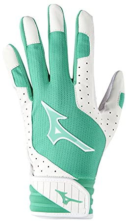 Mizuno Finch - Guanto imbottito da softball, da donna, taglia M, colore: bianco/menta