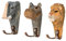 your castle Wandhaken Safari Family Tierköpfe - 2-fach Garderobenhaken aus Holz 3er-Set Hippo, Löwe, Elefant, 12 x 7 cm